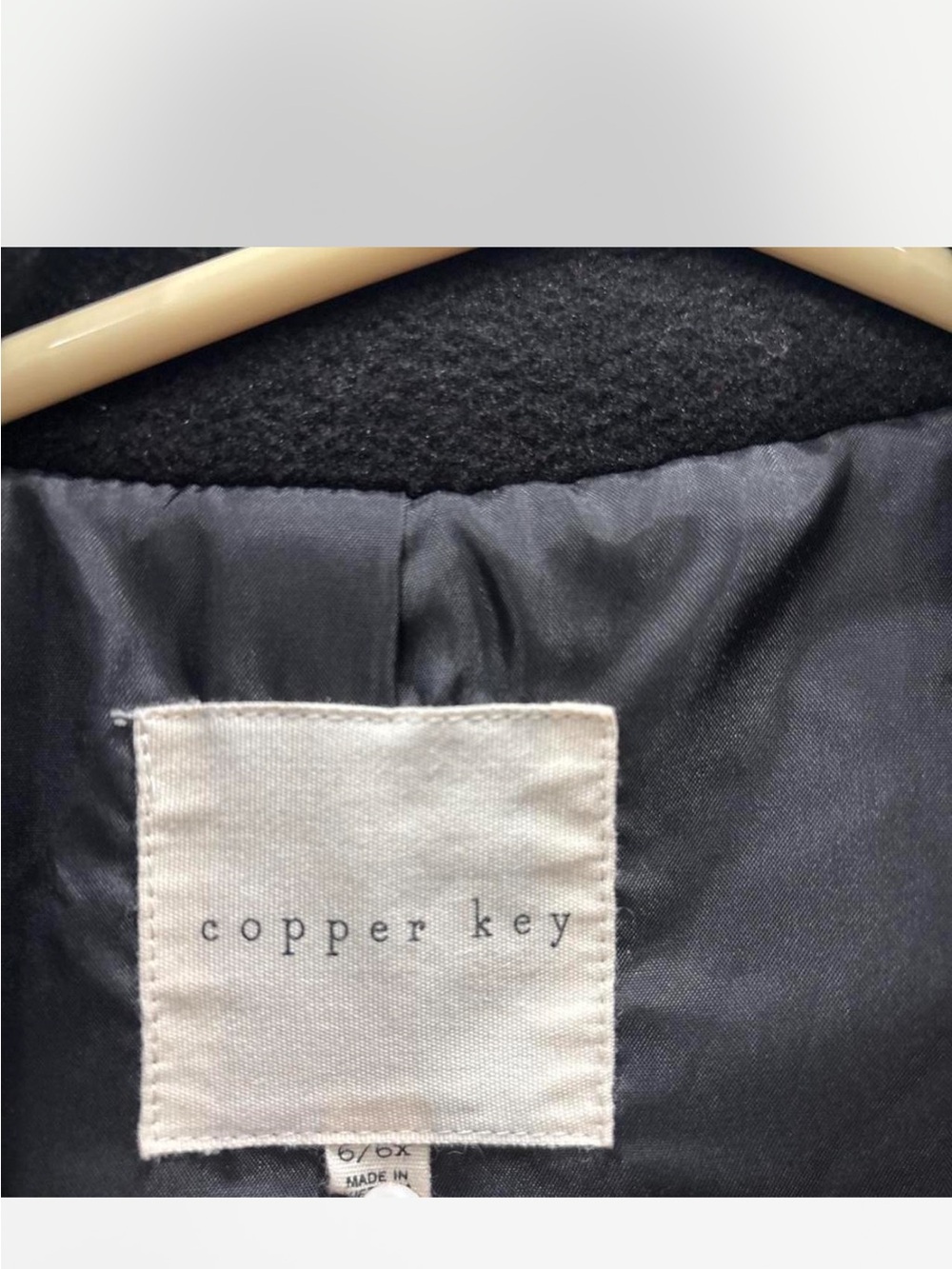 Copper Key Black Ruffle-Front Pea Coat - Picture 4 of 5